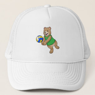 Bären als Volleyballspieler mit Volleyball Truckerkappe