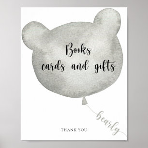 Bären Ballon Bücher Karten und Geschenkposter Poster