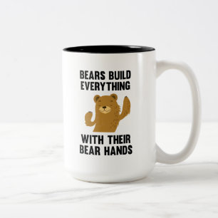 Bären bauen alles mit ihren Bärenhand Zweifarbige Tasse