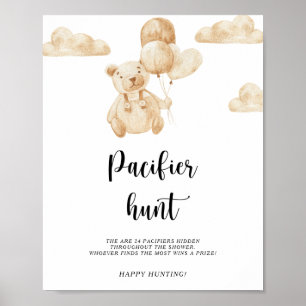 Bären-Beruhiger-Jagd-Baby-Shower-Spielplakat Poster