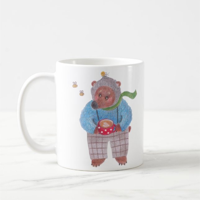 Bären, Bienen und Cappuccino Kaffeetasse (Links)