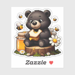 Bären, Bienen und Honig Aufkleber