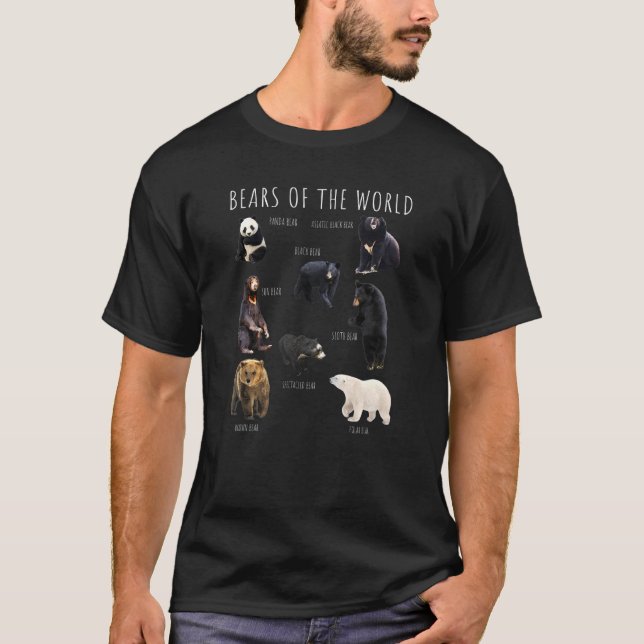 Bären der Welt Panda Polar Grizzly Black Niedlich T-Shirt (Vorderseite)