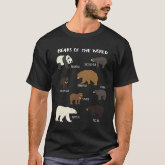 Bären des Grizzly Bear Panda Black Polar T-Shirt