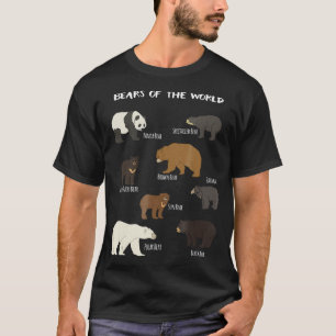 Bären des Grizzly Bear Panda Black Polar T-Shirt