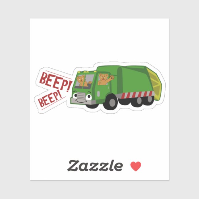 Bären, die einen LKW fahren Aufkleber (Blatt)