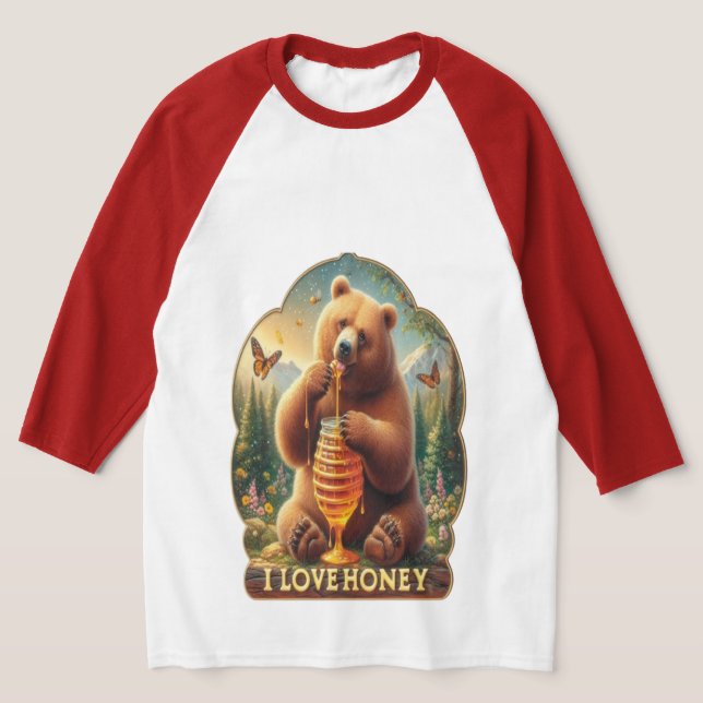 Bären, die Honig aus Honigwaben essen T-Shirt (Ablage )