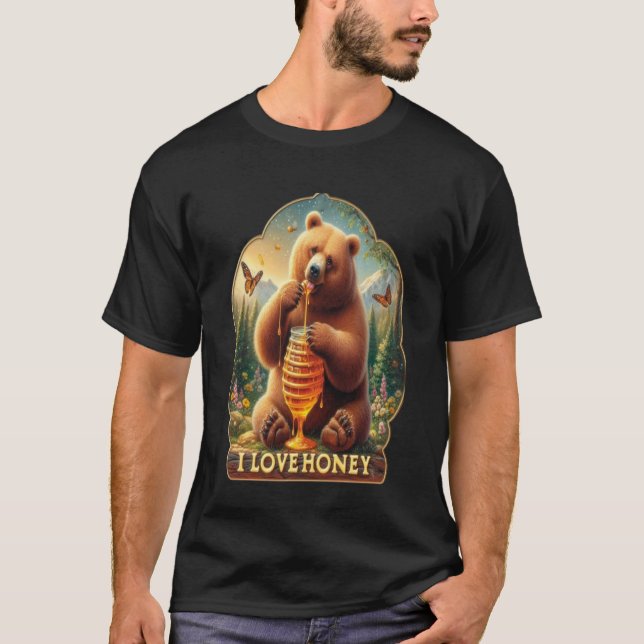 Bären, die Honig aus Honigwaben essen T-Shirt (Vorderseite)