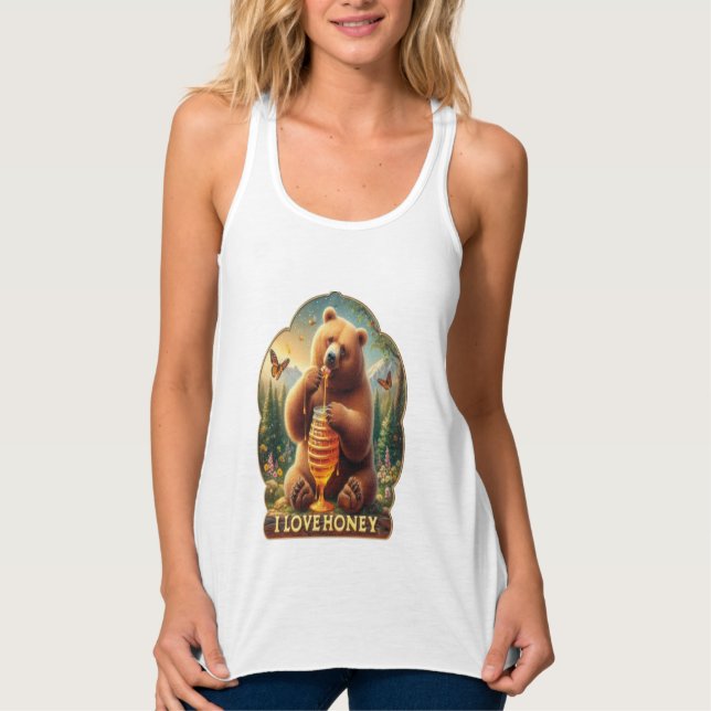 Bären, die Honig aus Honigwaben essen Tank Top (Vorderseite)