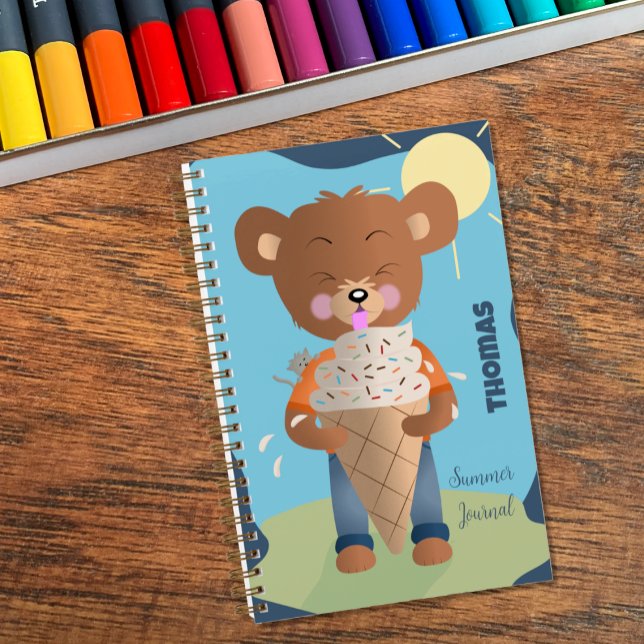 Bären Eis Creme Kid Summer Journal Notebook Notizbuch (This cute summer journal will keep your creative child busy for hours .)