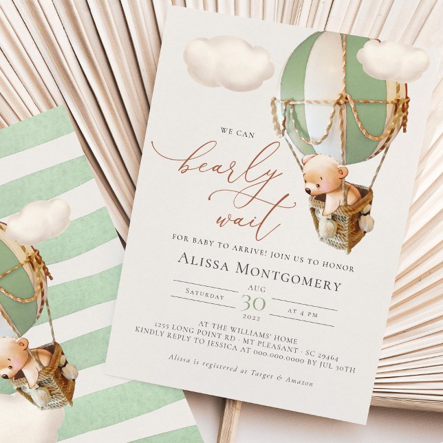 Bären-Heißluftballon-Einladung Einladung (Von Creator hochgeladen)