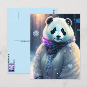 Bären im Winter, Postüberquerung Postkarte