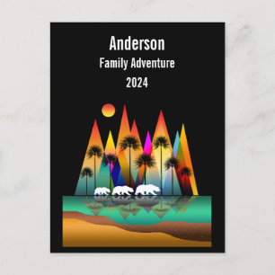 Bären in den Wäldern der modernen Berge Postkarte