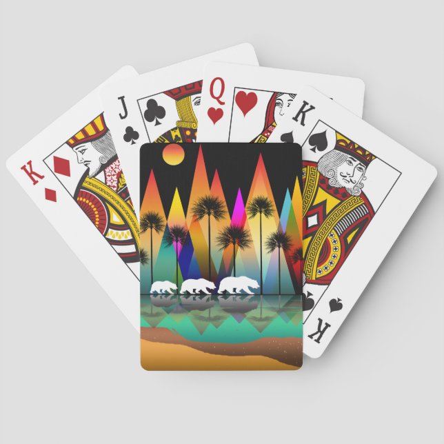Bären in den Wäldern der modernen Berge Spielkarten (Rückseite)