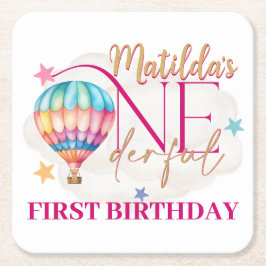 Bären in einem Balloon Square Paper-Untersetzer Rechteckiger Pappuntersetzer