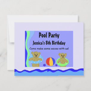 Bären in Schwimmröhren zum Geburtstag Einladung