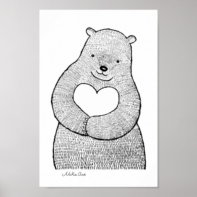 Bären mit Herzwald Tier großen Gentlemen Bären Poster (Vorne)