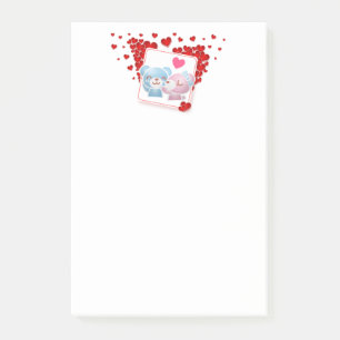 Bären mit roten Lieben überall küssen Post-it Klebezettel