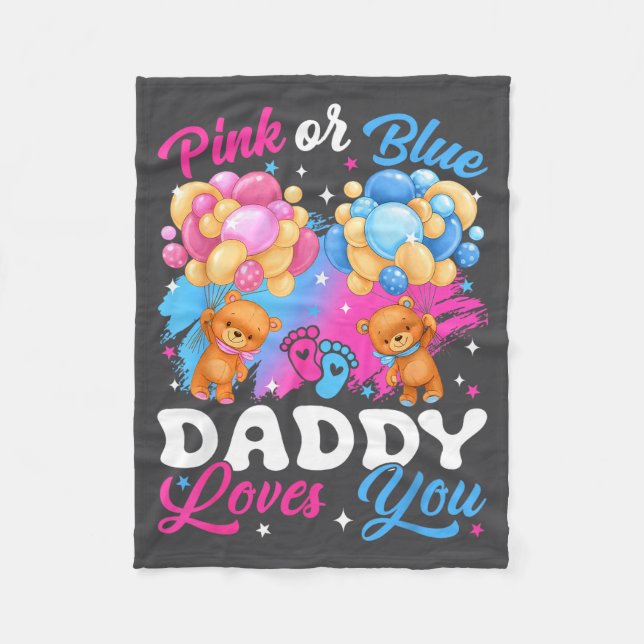 Bären Nk Oder Blau Daddy Liebt Dich Geschlecht Ent Fleecedecke (Vorderseite)