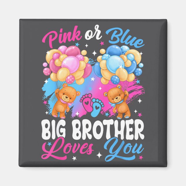 Bären Nk Oder Blau Großer Bruder Liebt Dich Geschl Magnet (Vorne)