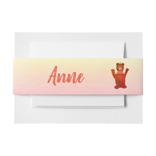 Bären Personalisierte Einladung Belly Bands Einladungsbanderole (Vorderseite Beispiel)