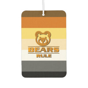 Bären regieren Classic Bear Pride Flag Carved Wood Autolufterfrischer