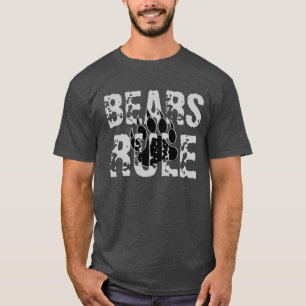 Bären regieren Schwarz und silberne Bärenpranke T-Shirt