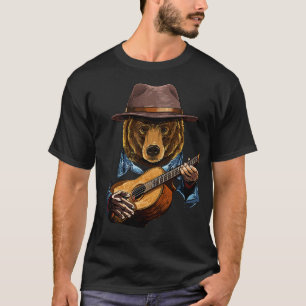 Bären spielen acoustic Gitarre Tierbär Lover Gui T-Shirt