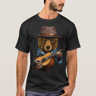 Bären spielen acoustic Gitarre Tierbär Lover Gui T-Shirt