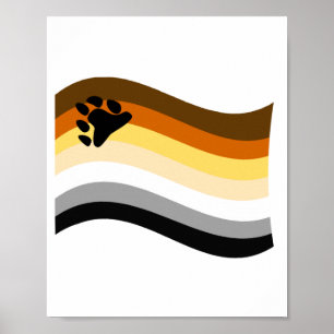 Bären-Stolz-Pfoten-Wellig-Fahne Poster