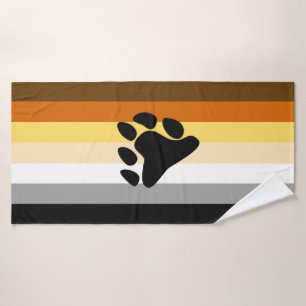 Bären-Stolzflagge mit Pfote Badehandtuch