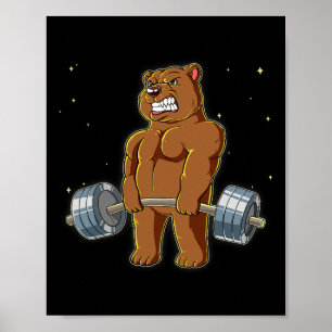Bären-Trainingsstudio Gewichttraining Deadlift Poster