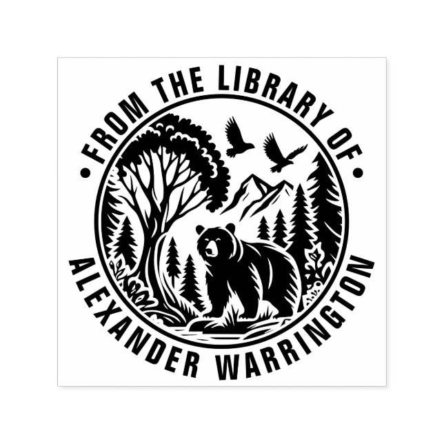 Bären und Bäume Silhouette #3 Bibliotheksname Permastempel (Design)