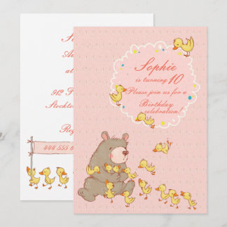 Bären und Ducklings Kinder Geburtstag Einladung