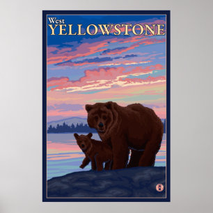 Bären und Krub - West-Gelbstein, Montana Poster