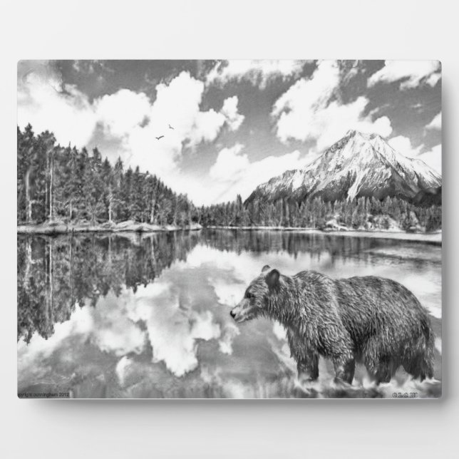 Bären und Mouintains Plaque Fotoplatte (Vorderseite)