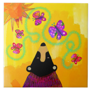 Bären und Schmetterlinge Fliese