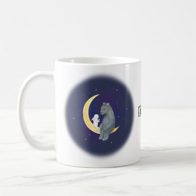 Bären und Sonnenschein auf dem Mond niedliches Paa Kaffeetasse (Links)