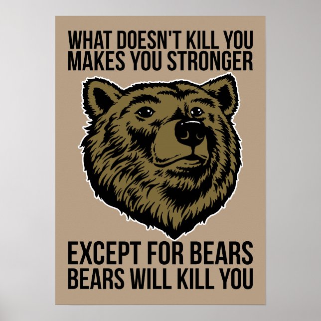 Bären werden dich umbringen - Funny Novelty Poster (Vorne)