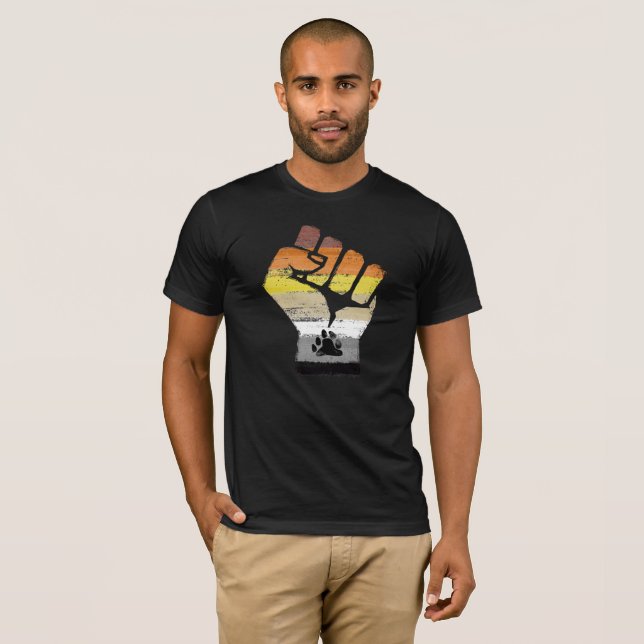 BÄREN WIDERSTEHEN FAUST - LGBTQ Vintager Grafik - T-Shirt (Vorne ganz)
