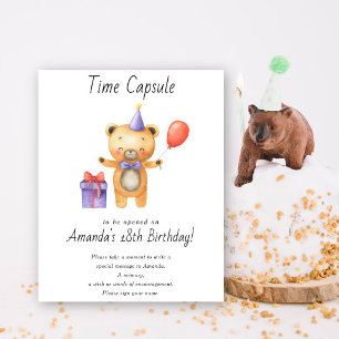 Bären-Zeitkapsel 1. Geburtstag geschlechtsneutral Poster