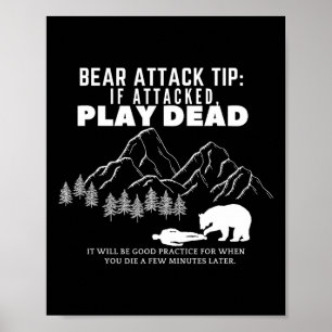 Bärenangriff-Tipp Lustiger Camping-Wander-Outdoor- Poster