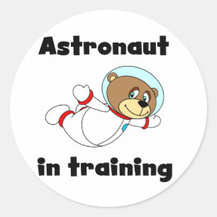 Bärenastronaut in der Ausbildung von Tshirts und G Runder Aufkleber