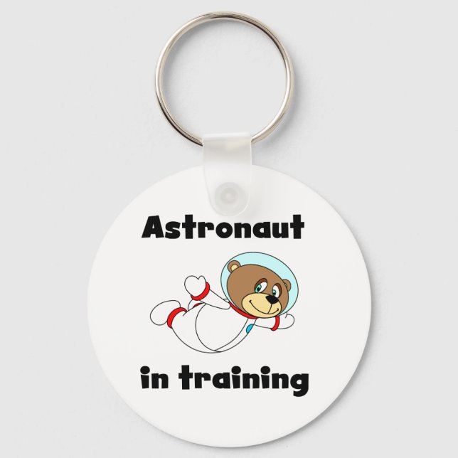 Bärenastronaut in der Ausbildung von Tshirts und G Schlüsselanhänger (Vorderseite)
