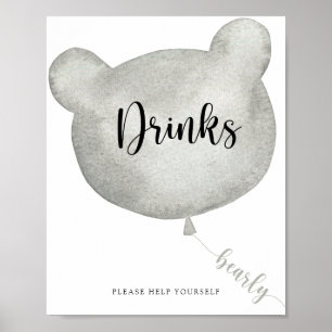 Bärenballon Drinks helfen sich selbst Poster