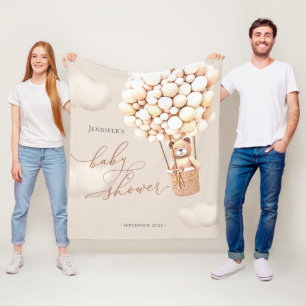 Bärenballons - Neutral-Virtual-Shower-Hintergrund- Fleecedecke