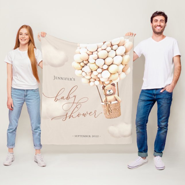 Bärenballons - Neutral-Virtual-Shower-Hintergrund- Fleecedecke (Beispiel)