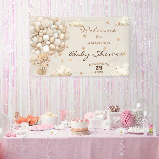Bärenballons Neutrale Babydusche Moderne Begrüßung Banner (Party)