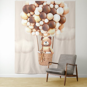 Bärenballons neutrale virtuelle Shower-Kulisse Wandteppich