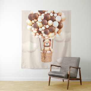 Bärenballons neutrale virtuelle Shower-Kulisse Wandteppich